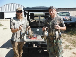 <p>The harvest from a morning teal hunt</p>