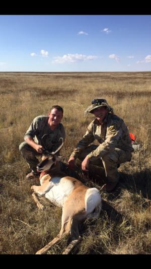 <p>Awesome spot n stalk hunt ending with a 58 yard shot on this heavy pronghorn buck.</p>