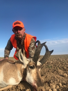 Huge buck pronghorn harvest near lodge