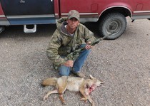 KB and his first coyote of the 2012 season.  This coyote was harvested using a R-15 Remington in a .204 Ruger chamber